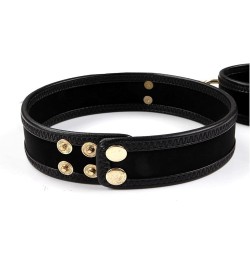 Gothic Punk Cool PU Leather Collar Link Chain Leash Choker Adjustable Metal Chain Detachable Cosplay Couple Jewelry black $9....