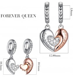 Mom Mother Daughter Heart Love Charms Dangle Charm Bead Set Fit Bracelet for European Snake Chain 925 sterling silver Pendant...