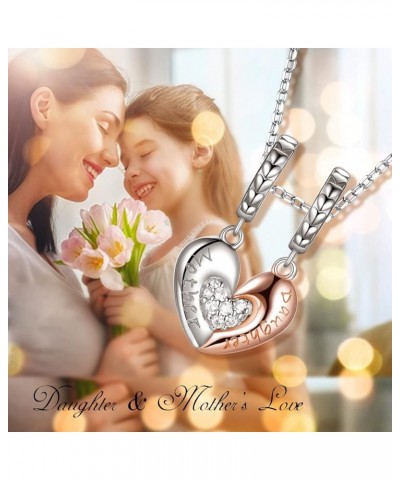 Mom Mother Daughter Heart Love Charms Dangle Charm Bead Set Fit Bracelet for European Snake Chain 925 sterling silver Pendant...