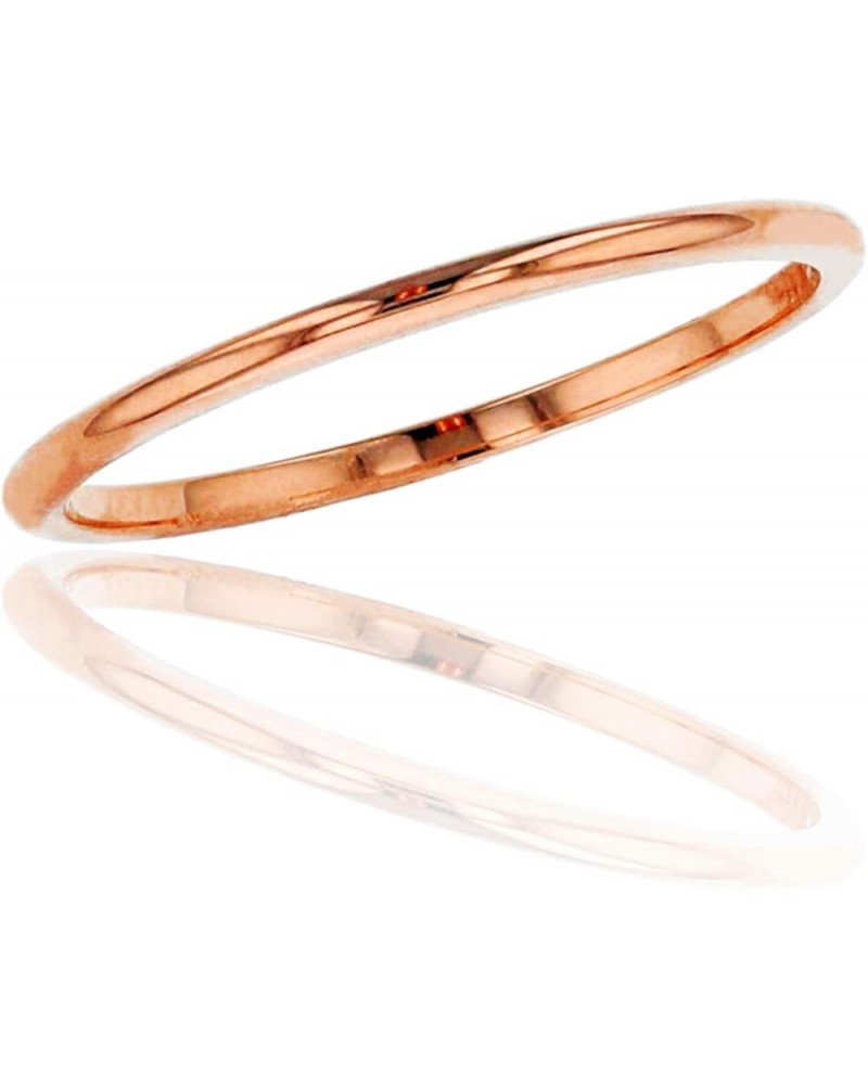 10K or 14K Yellow, White and Rose Gold 1mm Plain Polished Wedding Band, Size 4-12 14K-Rose Gold $34.10 Bracelets