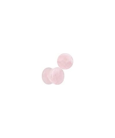 Womens 2Pc Pink Rose Quartz Stone Double Flare Plug Earring Ear Plug Gauges Set of 2 10mm (00 Gauge) $9.34 Body Jewelry