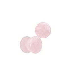 Womens 2Pc Pink Rose Quartz Stone Double Flare Plug Earring Ear Plug Gauges Set of 2 10mm (00 Gauge) $9.34 Body Jewelry