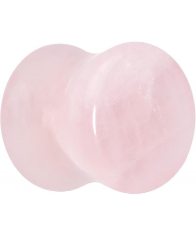 Womens 2Pc Pink Rose Quartz Stone Double Flare Plug Earring Ear Plug Gauges Set of 2 10mm (00 Gauge) $9.34 Body Jewelry