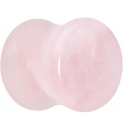 Womens 2Pc Pink Rose Quartz Stone Double Flare Plug Earring Ear Plug Gauges Set of 2 10mm (00 Gauge) $9.34 Body Jewelry