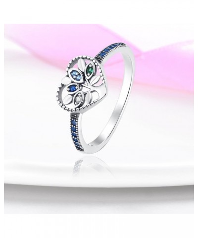 Silver Ring 925 Silver Rings for Women Colorful Cubic Zirconia Ring Wide Set Ring for Women Fashion Ring as Gift Ring Sterlin...