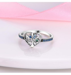 Silver Ring 925 Silver Rings for Women Colorful Cubic Zirconia Ring Wide Set Ring for Women Fashion Ring as Gift Ring Sterlin...