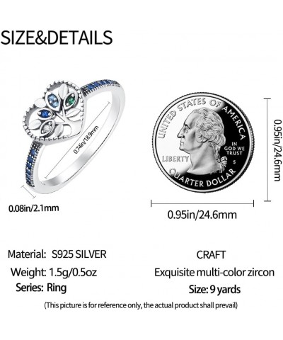 Silver Ring 925 Silver Rings for Women Colorful Cubic Zirconia Ring Wide Set Ring for Women Fashion Ring as Gift Ring Sterlin...