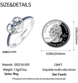 Silver Ring 925 Silver Rings for Women Colorful Cubic Zirconia Ring Wide Set Ring for Women Fashion Ring as Gift Ring Sterlin...