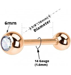 14 Gauge Barbell Tongue Ring Anodized Rose Gold Titanium with Jewel $9.45 Body Jewelry