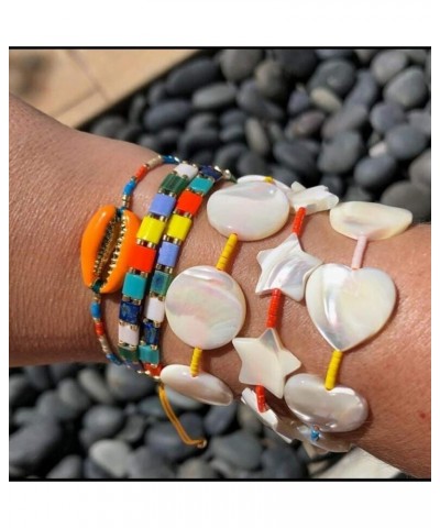 Boho Tila Beaded Bracelets Candy Colors Stretch Bracelets Summer Beach Bracelets 08G $9.24 Bracelets