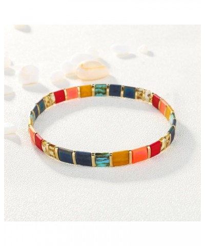 Boho Tila Beaded Bracelets Candy Colors Stretch Bracelets Summer Beach Bracelets 08G $9.24 Bracelets