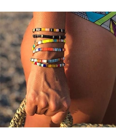 Boho Tila Beaded Bracelets Candy Colors Stretch Bracelets Summer Beach Bracelets 08G $9.24 Bracelets