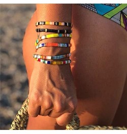 Boho Tila Beaded Bracelets Candy Colors Stretch Bracelets Summer Beach Bracelets 08G $9.24 Bracelets