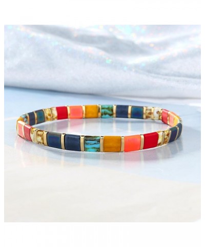 Boho Tila Beaded Bracelets Candy Colors Stretch Bracelets Summer Beach Bracelets 08G $9.24 Bracelets