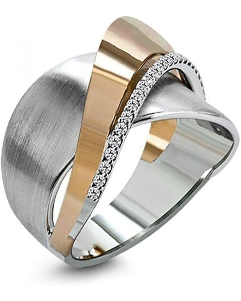 Fashion Women's Charm Rings Two-Tone Bow Cross Ring for Birthday Valentine's Day(Size 8) Size 7 $5.83 Rings