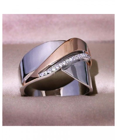 Fashion Women's Charm Rings Two-Tone Bow Cross Ring for Birthday Valentine's Day(Size 8) Size 7 $5.83 Rings