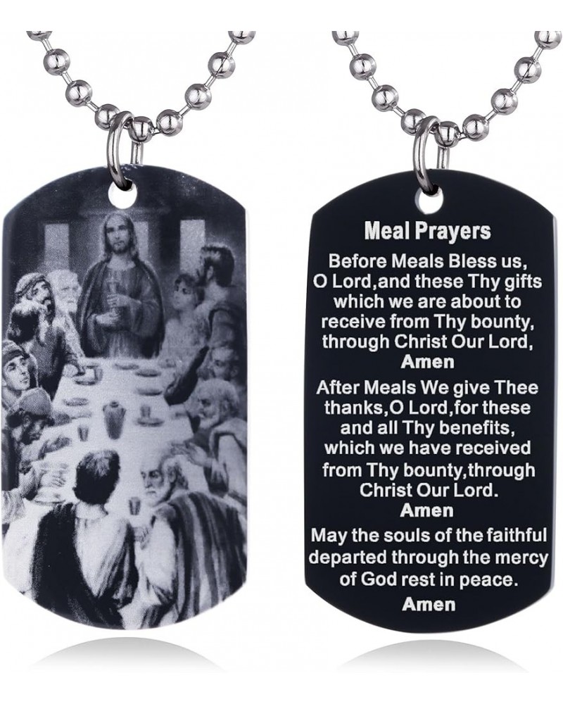 Scripture Baptism Holy Bible Verse Dog Tag Necklace,Engraved Catholic Christian Communion Confirmation Rite Religious Gift Me...