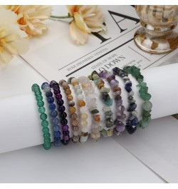 10PCS Natural Gemstone Bead Bracelets for Men Women Semi-precious Beaded Bracelets Chakra Crystal Healing Bracelets Irregular...