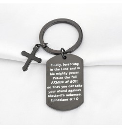 Christian Keychain Bible Verse Gifts Armor of God Cross Charm Ephesians 6:10 Religious Jewelry Confirmation Gifts Black $8.39...