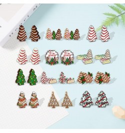 Cute Acrylic Christmas Tree Stud Earrings Chocolate Colorful Lanterns for Women Girls Winter Xmas Festive Merry Christmas Hol...