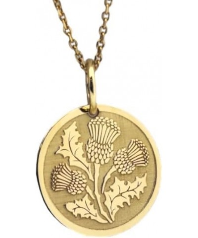 14K Solid Gold Thistle Pendant, Scottish Thistle Necklace No Chain Included 0.85 inches / 21.5mm $84.73 Necklaces