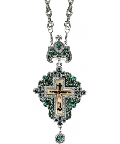 Religious Jesus Crucifix Jeweled Necklace - 18k Gold Plated Jeweled Virgin Mary Pectoral Cross Necklace Zircons Crystals Chri...