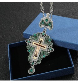 Religious Jesus Crucifix Jeweled Necklace - 18k Gold Plated Jeweled Virgin Mary Pectoral Cross Necklace Zircons Crystals Chri...