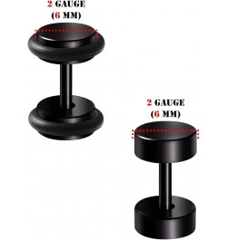 2 Pairs 316L Surgical Steel Black Anodized O-Rings 16gauges 1.2 mm Fake Plugs Illusion Piercing Ear Cheater Earring Lobe A02-...