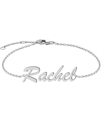 Personalized Name Anklet Sterling Silver Custom Name Chain Anklets Double Layered Anklet for Anniversary Valentine Birthday J...