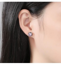 Jewelry Silver Tone Stainless Steel Vintage Stud Earrings for Men Women, Various Styles Pink CZ $9.17 Earrings