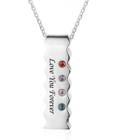 Personalized 4 Simulated Birthstone Bar Necklace for Grandma or Mom Custom Names Grandmother's Birthday Jewelry Gift $9.71 Ne...