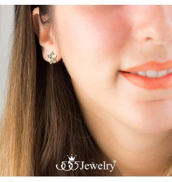 ‎Stainless Steel Ribbed Star of David Stud Earrings for Women & Girls ‎ Silver/Gold $9.02 Earrings