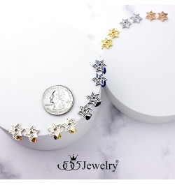 ‎Stainless Steel Ribbed Star of David Stud Earrings for Women & Girls ‎ Silver/Gold $9.02 Earrings