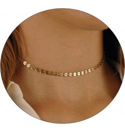 Dainty Gold Choker Necklace For Women 14k Gold/Silver Plated Delicate Dot Snake Coin Chain necklaces Different Length Lip Sat...