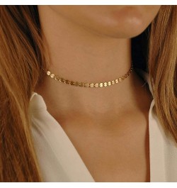 Dainty Gold Choker Necklace For Women 14k Gold/Silver Plated Delicate Dot Snake Coin Chain necklaces Different Length Lip Sat...