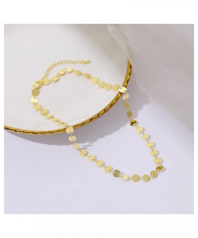 Dainty Gold Choker Necklace For Women 14k Gold/Silver Plated Delicate Dot Snake Coin Chain necklaces Different Length Lip Sat...