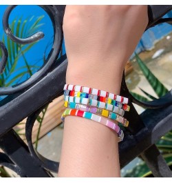 Women Tila Multi Color Stretch Bracelets Tile Enameled Alloy Friendship Bracelets Handmade Cuffs Jewelry Gift Multi 006N $10....