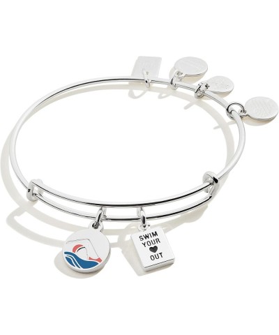 Collaborations Expandable Bangle for Women, Team USA Duo Charms, Shiny Finish, 2 to 3.5 in Swimming Shiny Silver Finish $7.22...