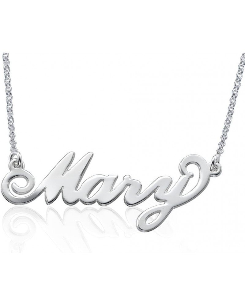 MYKA - Personalized "Carrie” Name Necklace in Sterling Silver 925, Rose Gold & Gold Plating, Yellow & White Gold – Custom Pen...