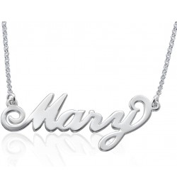 MYKA - Personalized "Carrie” Name Necklace in Sterling Silver 925, Rose Gold & Gold Plating, Yellow & White Gold – Custom Pen...