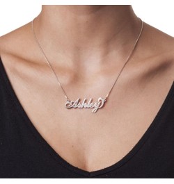 MYKA - Personalized "Carrie” Name Necklace in Sterling Silver 925, Rose Gold & Gold Plating, Yellow & White Gold – Custom Pen...