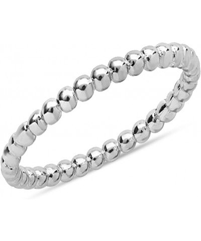 925 Sterling Silver Eternity Bead Wedding Band Ring Beaded Style Classical Simple Plain Stackable Finger Ring for Women $9.79...