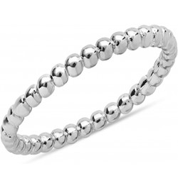 925 Sterling Silver Eternity Bead Wedding Band Ring Beaded Style Classical Simple Plain Stackable Finger Ring for Women $9.79...