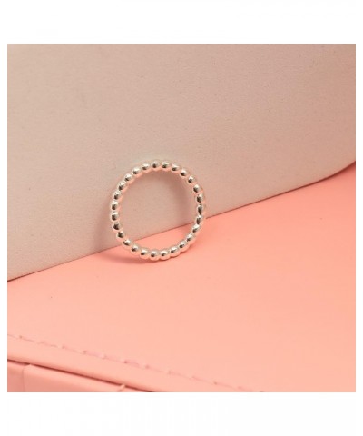 925 Sterling Silver Eternity Bead Wedding Band Ring Beaded Style Classical Simple Plain Stackable Finger Ring for Women $9.79...