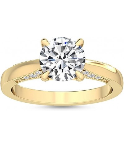 1-5 Carat (ctw) White Gold Round Cut LAB GROWN Diamond Solitaire Engagement Ring (Color H-I Clarity VS1-VS2) 9.0 Yellow Gold ...