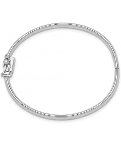 14k White Gold Polished Hinged Safety Clasp Bangle for Women $186.73 Bracelets