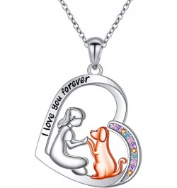 S925 Sterling Silver Horse Bunny Cat Dog Heart Pendant Necklace Cute Animal Jewelry Gifts for Women Adults Teens Dog $21.08 N...