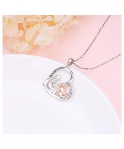 S925 Sterling Silver Horse Bunny Cat Dog Heart Pendant Necklace Cute Animal Jewelry Gifts for Women Adults Teens Dog $21.08 N...