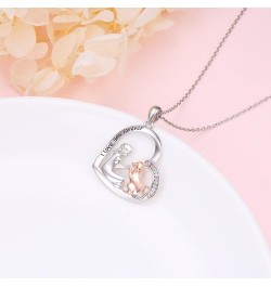 S925 Sterling Silver Horse Bunny Cat Dog Heart Pendant Necklace Cute Animal Jewelry Gifts for Women Adults Teens Dog $21.08 N...