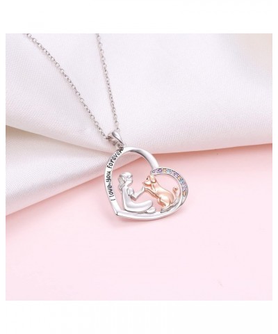 S925 Sterling Silver Horse Bunny Cat Dog Heart Pendant Necklace Cute Animal Jewelry Gifts for Women Adults Teens Dog $21.08 N...